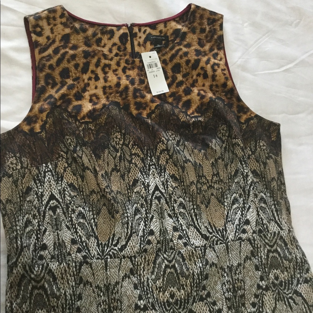 ANN TAYLOR ANIMAL MULTICOLOR DRESS